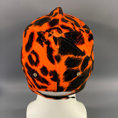 R13 Size S Orange Black Leopard Cotton Blend Hat