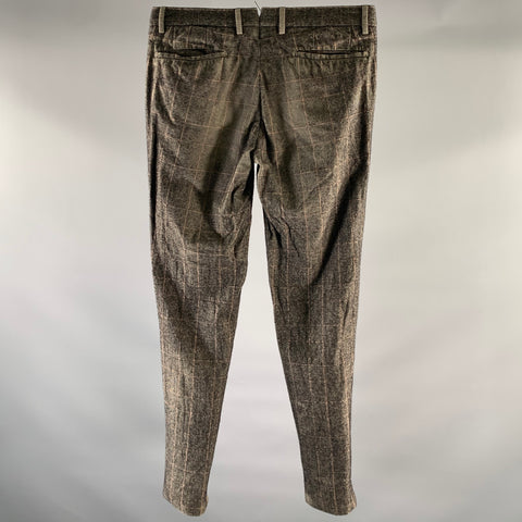 BURBERRY Size 30 Black Beige Red Glen Check Wool Blend Dress Pants