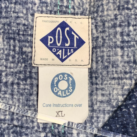 POST O'ALLS Size XL Navy Grey Marbled Cotton Shirt Jacket