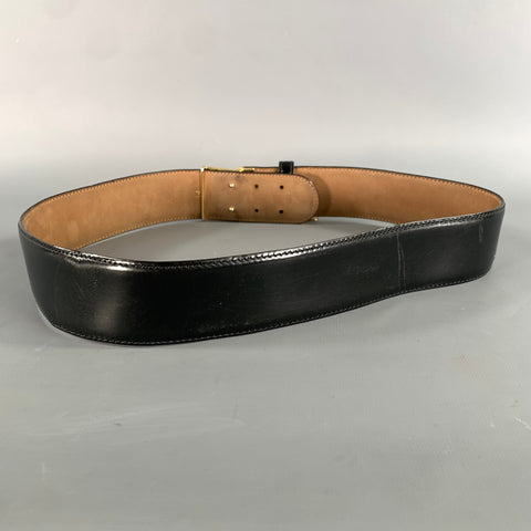 MOSCHINO Waist Size 44 Black Leather Belt