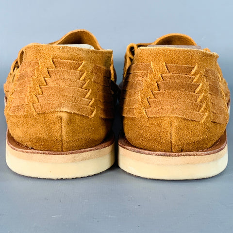 STEVE MADDEN Size 13 Camel Suede Woven Sandals