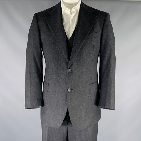 Costume trois pièces POLO by RALPH LAUREN, taille 44, en laine vierge clou de tête, anthracite.