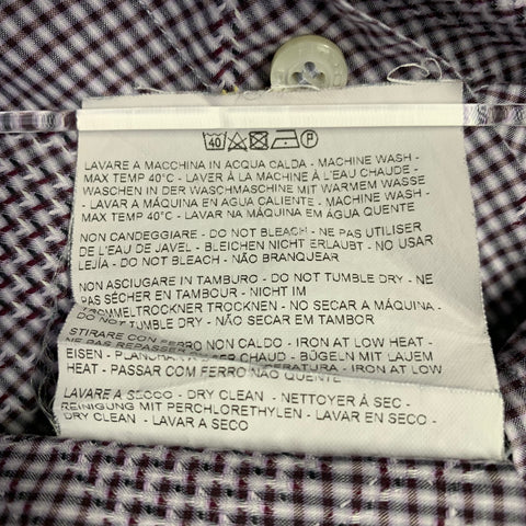 ETRO Size M Purple Checkered Cotton Button Up Long Sleeve Shirt