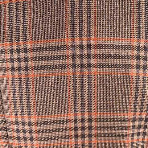BRIONI Size 44 Brown Orange Plaid Wool Single Breasted Sport Coat