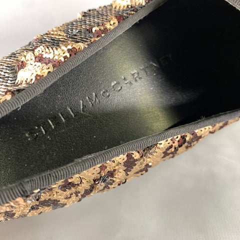 STELLA McCARTNEY Size 9 Silver Gold Sequined Slip On Sneakers