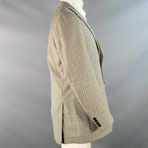 BURBERRY LONDON Size 38 Black Beige White Houndstooth Wool Sport Coat