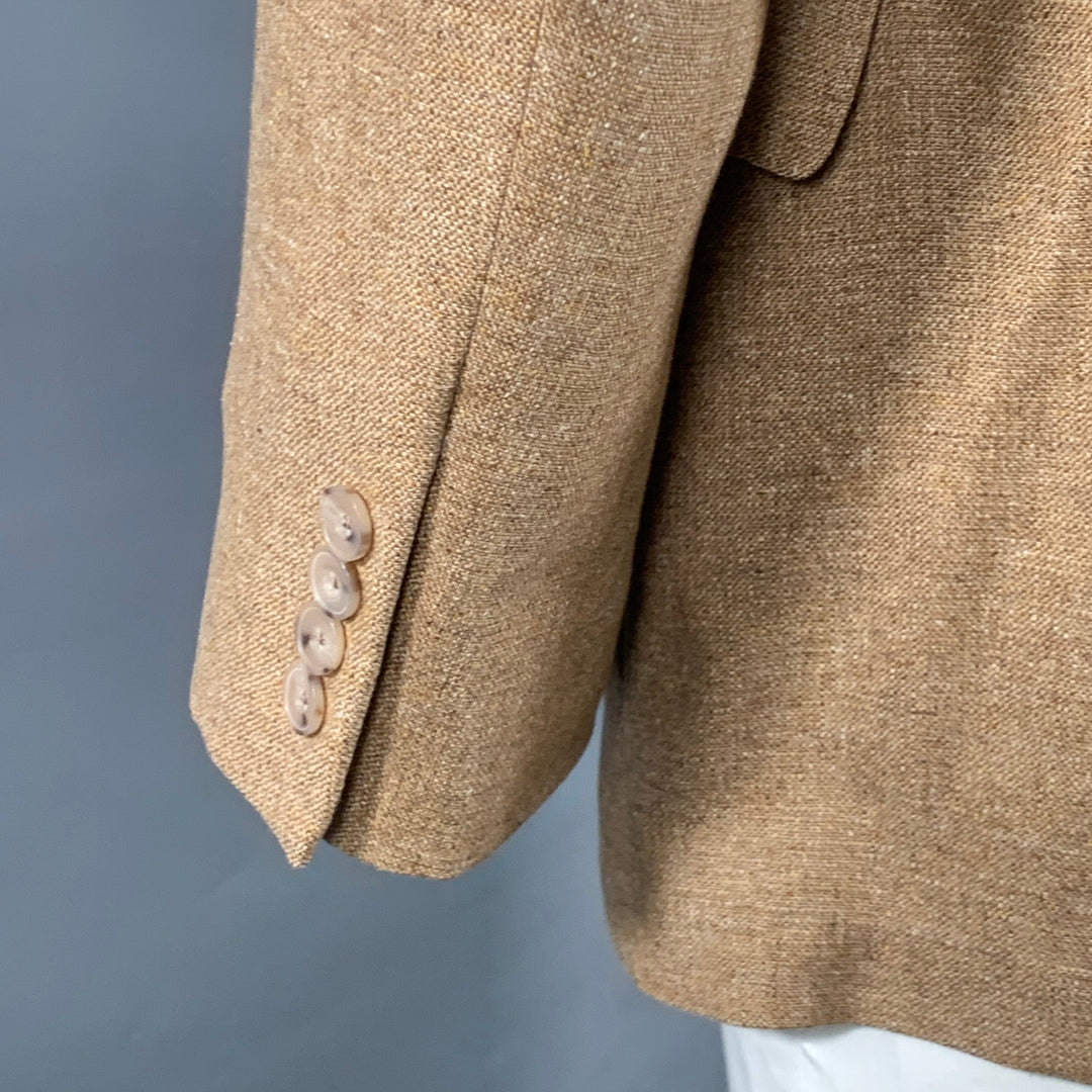 PAUL STUART Size 42 Regular Tan Silk Notch Lapel Sport Coat