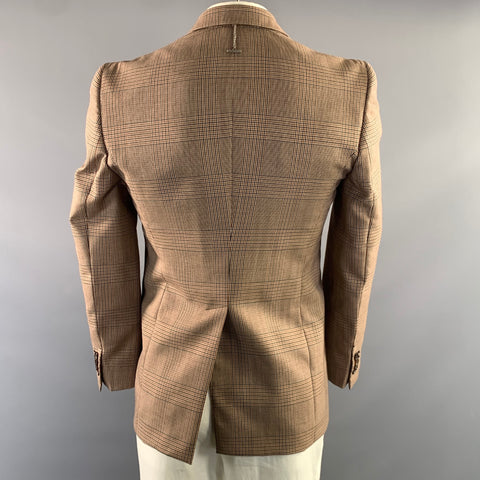 ALEXANDER MCQUEEN Chest Size 40 Size 40 Brown Black Glen Check Cotton Jacket