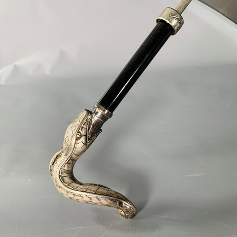 PASSOTI Black Silver Polyester Snake Handle Umbrella