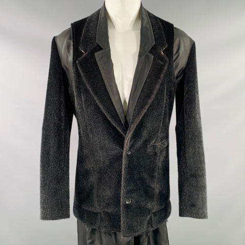 COMME des GARCONS HOMME PLUS Size M Black Faux Fur Removable Vest Jacket