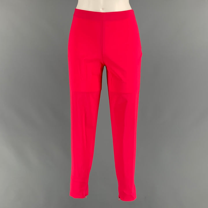 LA PERLA Size 4 Pink Fuchsia Wool Eastane Double Breasted Pants Suit