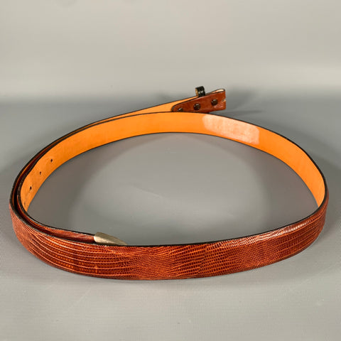 JAMES REID Brown Lizard Leather Belt