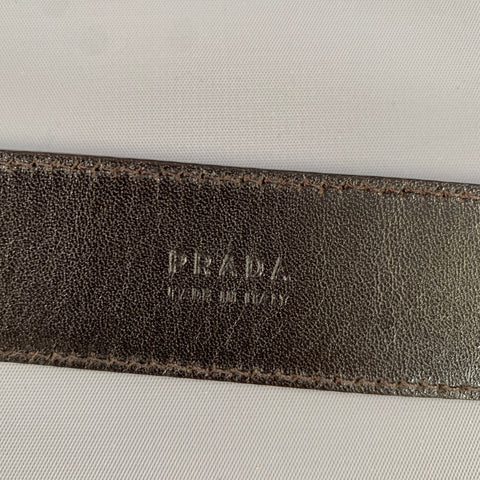 PRADA Size 34 Brown Dark brown Leather Belt