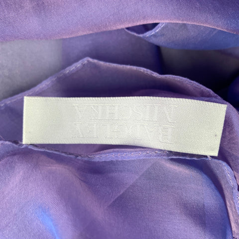 BADGLEY MISCHKA Size S Purple Lilac Silk Iridescent Halter Evening Gown