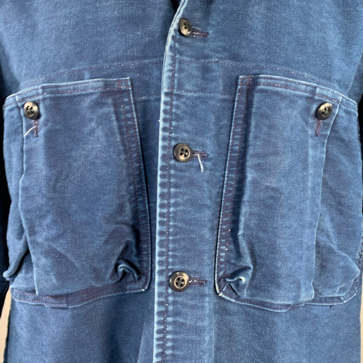 SAGE DE CRET Size M Indigo Cotton Two Pockets Shirt Jacket