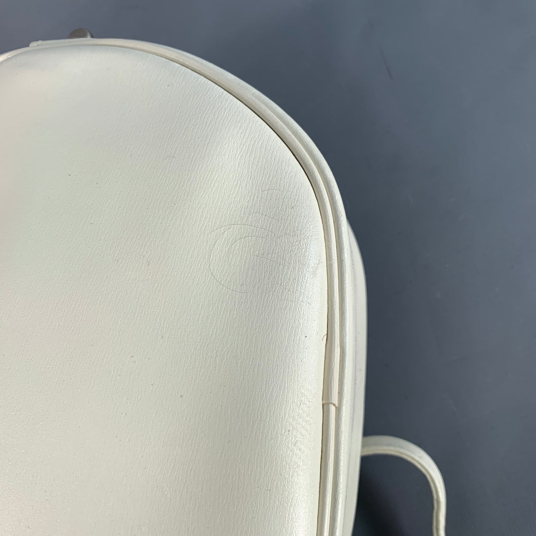 LONGCHAMP Vintage White Faux Leather Round Crossbody Handbag