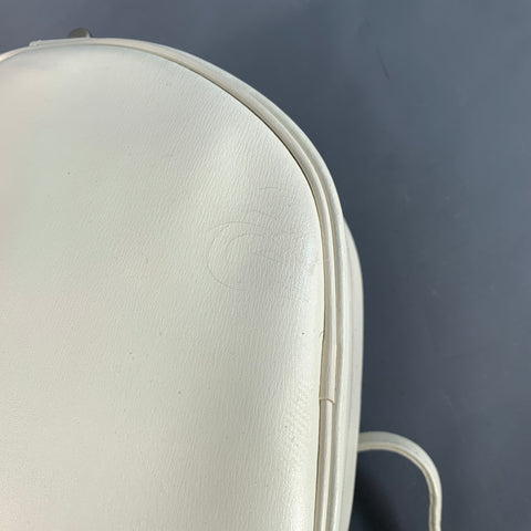 LONGCHAMP Vintage White Faux Leather Round Crossbody Handbag