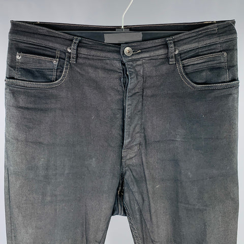 DRKSHDW Size 32 Torrence Cut Black Cotton Blend Button Fly Jeans