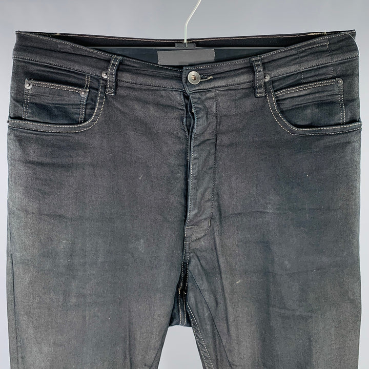 DRKSHDW Size 32 Torrence Cut Black Cotton Blend Button Fly Jeans