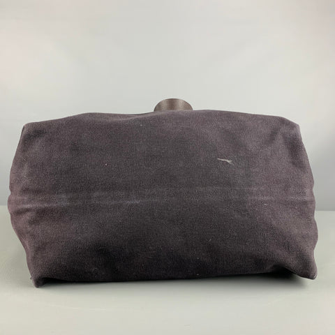 JOHN VARVATOS Brown Purple Logo Canvas Leather Tote Bags