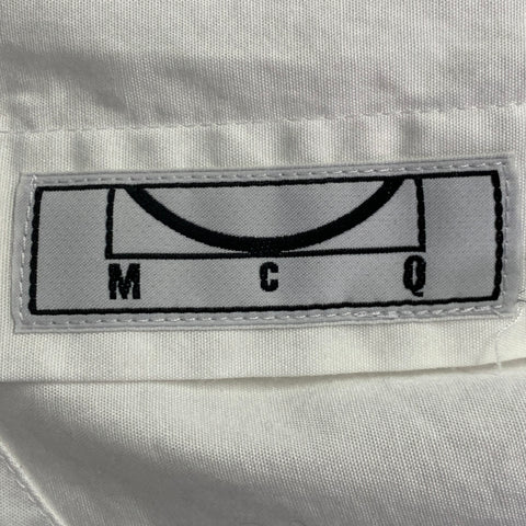 MCQ by ALEXANDER MCQUEEN Size 42 White Cotton Blend Curved Cutaway Long Sleeve Shirt