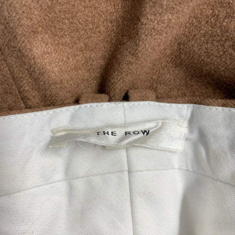 THE ROW Size 0 Brown Silk Cashmere Pleated Dress Pants