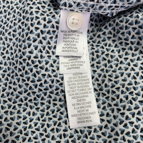 PS by PAUL SMITH Size XL White Black Blue Hearts Cotton Long Sleeve Shirt