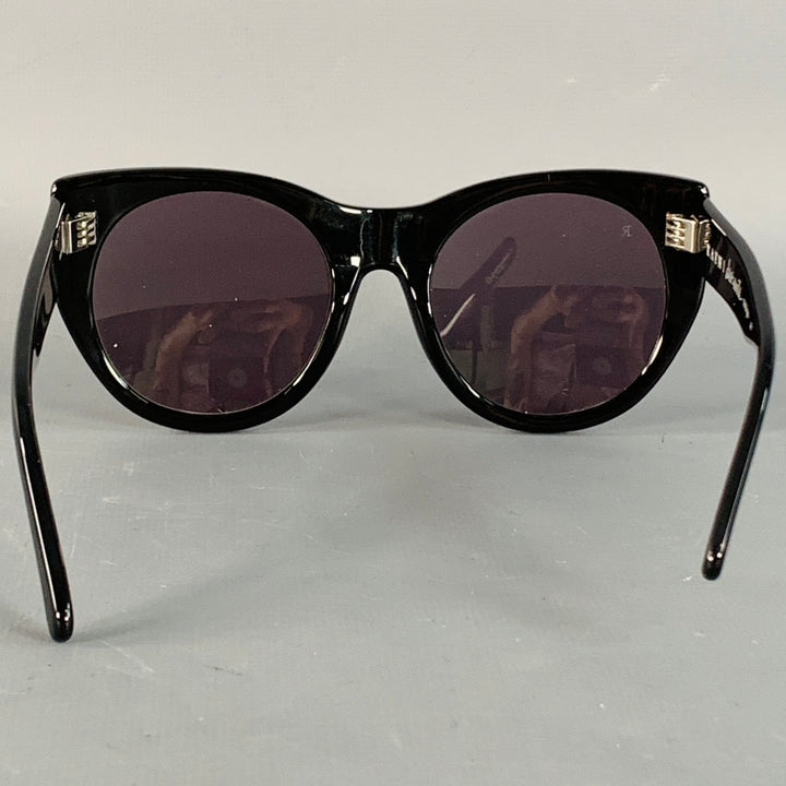 RAEN Durante Black Acetate Round Cat Eye Polarized Sunglasses