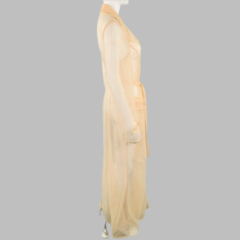 DOLCE & GABBANA Taille 2 Trench-coat transparent en marquisette mélangée de polyamide beige