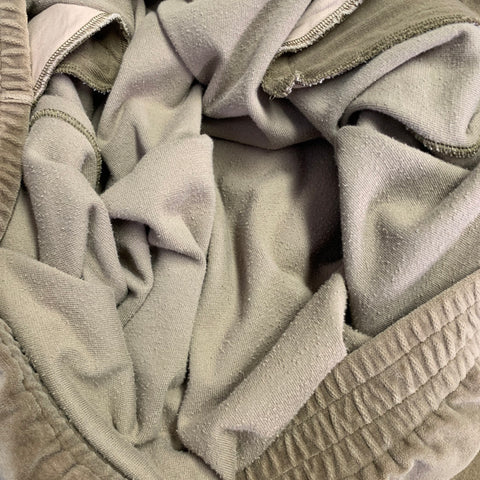 AURALEE Size XL Brown Taupe Velour Cotton Half Zip Pullover