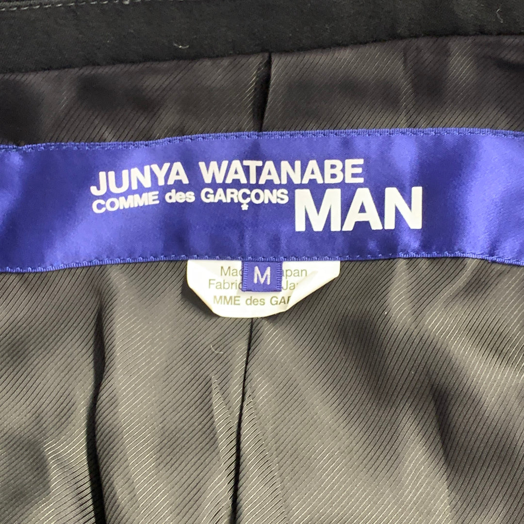 JUNYA WATANABE Size M Grey Black Houndstooth Wool Blend Slim Fit Sport Coat