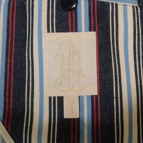 The Stylist Japan Size XS Red White & Blue Stripe Cotton Notch Lapel Sport Coat
