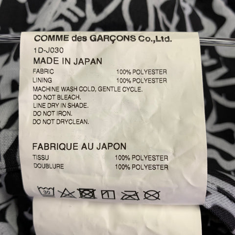 COMME des GARCONS 2019 Size M Black White Print Polyester Coat