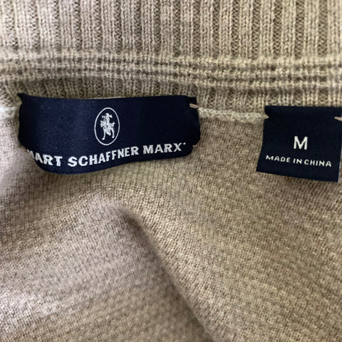 HART SCHAFFNER MARX Size M Cream Knit Wool Zip Up Jacket