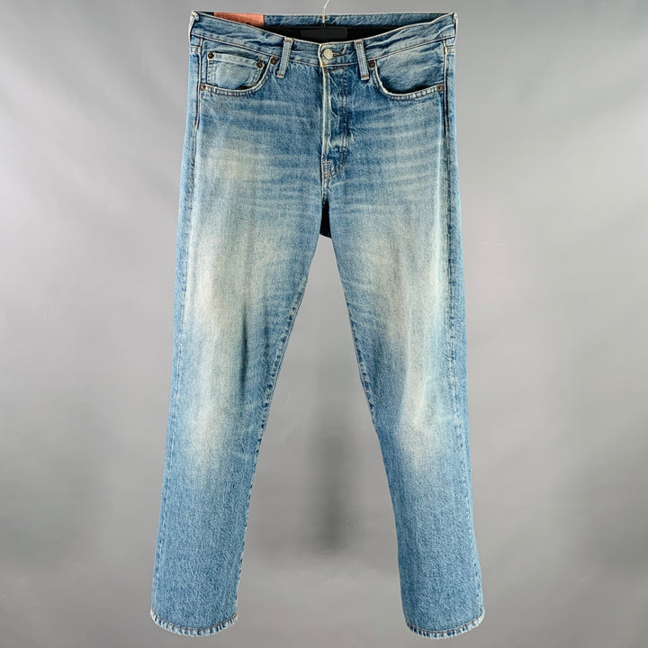 ACNE STUDIOS FW18 Size 30 1996 Trash Blue Cotton Straight Distressed Jeans