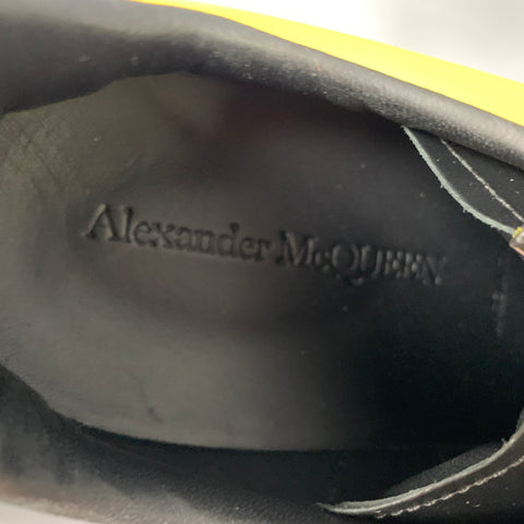 ALEXANDER MCQUEEN Size 10 Black Yellow Leather Low Top Sneakers