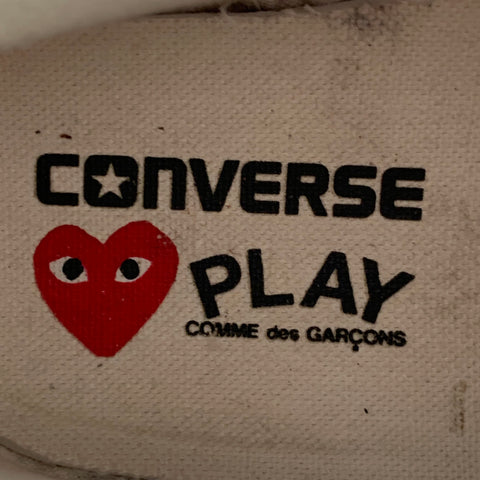 CONVERSE COMME des GARCONS PLAY Sz 10 Black White Hearts Canvas High Top Sneaker