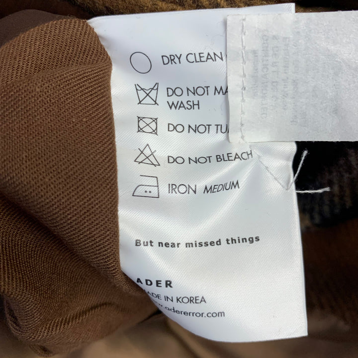 ADER ERROR Size M Brown Plaid Wool Blend One Pocket Cropped Jacket