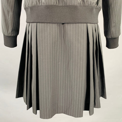 MCQ by ALEXANDER MCQUEEN Size 36 Black White Stripe Zip Up Bomber Coat