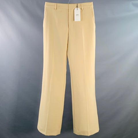 Pantalon droit AMI by ALEXANDRE MATTIUSSI en sergé de laine vierge crème taille 34