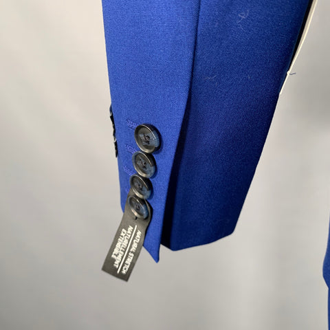 SAKS FIFTH AVENUE Size 38 Royal Blue Wool Notch Lapel Suit