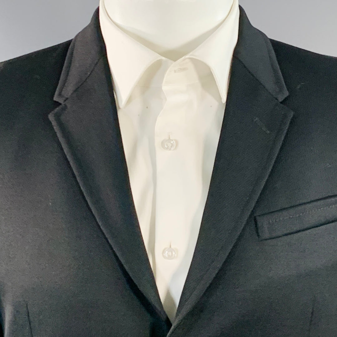 BURBERRY PRORSUM Size 40 Black Wool Twill Notch Lapel Sport Coat