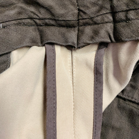 DE CORATO Size 36 Khaki Cotton Blend Twill Flat Front Casual Pants