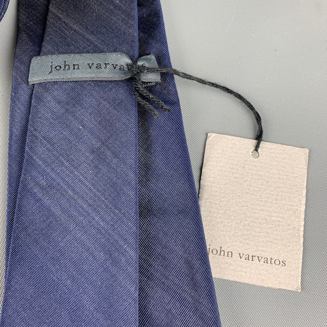 JOHN VARVATOS Navy Cotton / Silk Tie