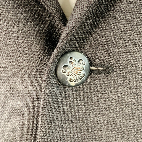 JOHN VARVATOS Size 36 Short Grey Virgin Wool Single Breasted Sport Coat