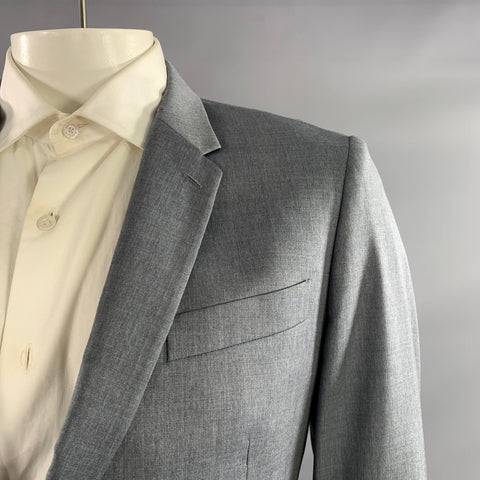 PAUL SMITH Chest Size 42 Regular Grey Slate Wool Notch Lapel 34 32 Suit