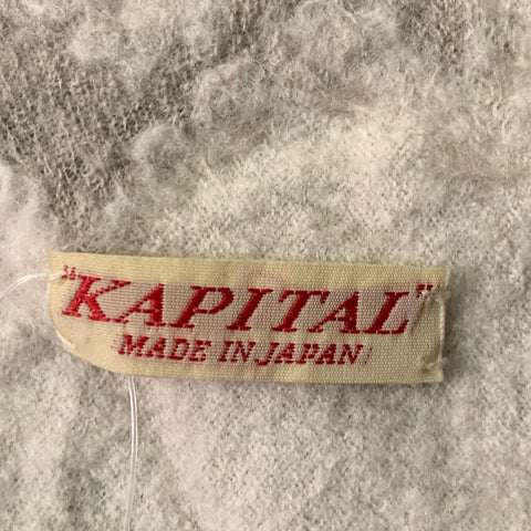 KAPITAL Blue Brown Black Snowy Landscape Oversized  Wool Scarf