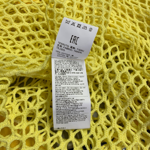 MSGM Size M Yellow Cotton Mesh Button Up Shirt