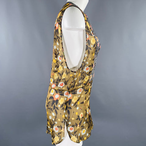 ISABEL MARANT Size 2 Multi Color Silk Floral Sleeveless Casual Top