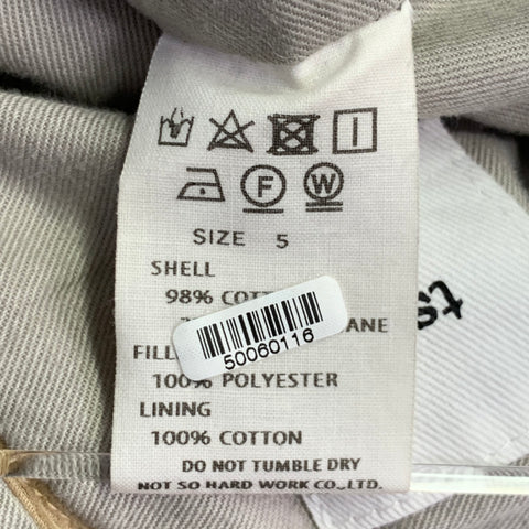 TS (S) Taille XL Beige Côtelé Mélange Coton Fuselé Poignets Boutonné Décontracté Pantalon